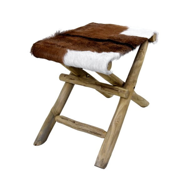 Scaun maro lemn de tec Goatskin – Ego Dekor-image-1