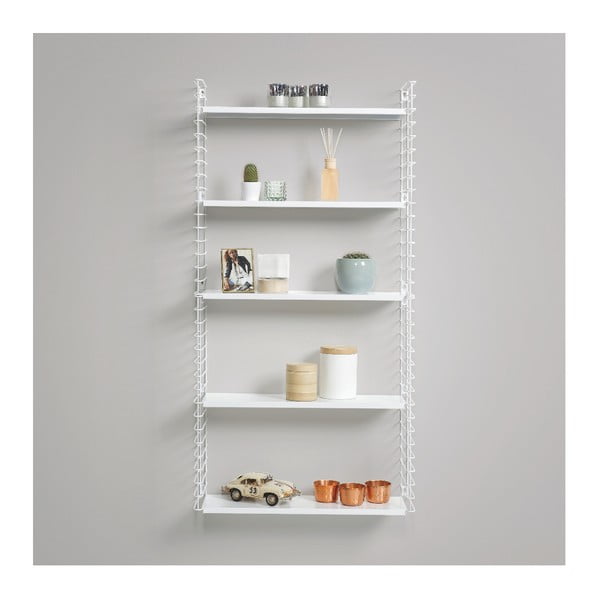 Etajeră cu 3 nivele cu polițele albe Metaltex Libro, lățime 70 cm-image-3