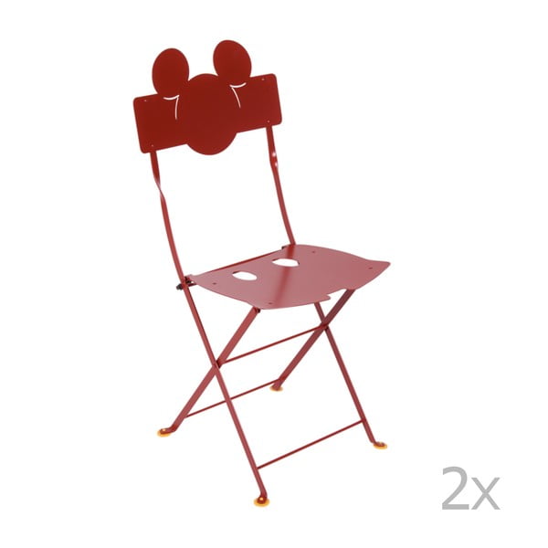 Set 2 scaune pliabile de grădină Fermob Bistro Mickey, roșu