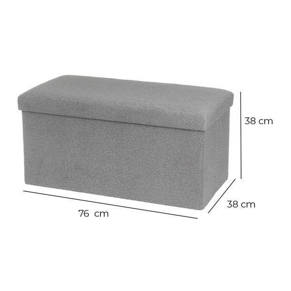 Taburet gri cu tapițerie din țesătură bouclé Folding – Casa Selección-image-3