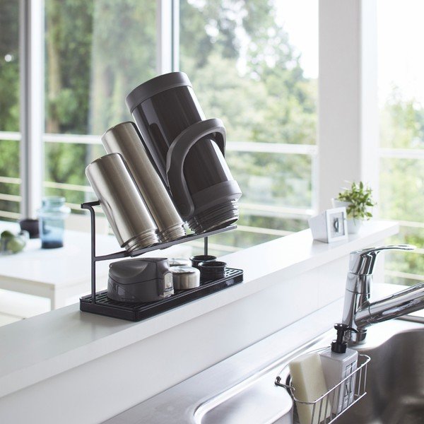 Scurgător de vase negru pentru sticle din metal Tower – YAMAZAKI-image-4