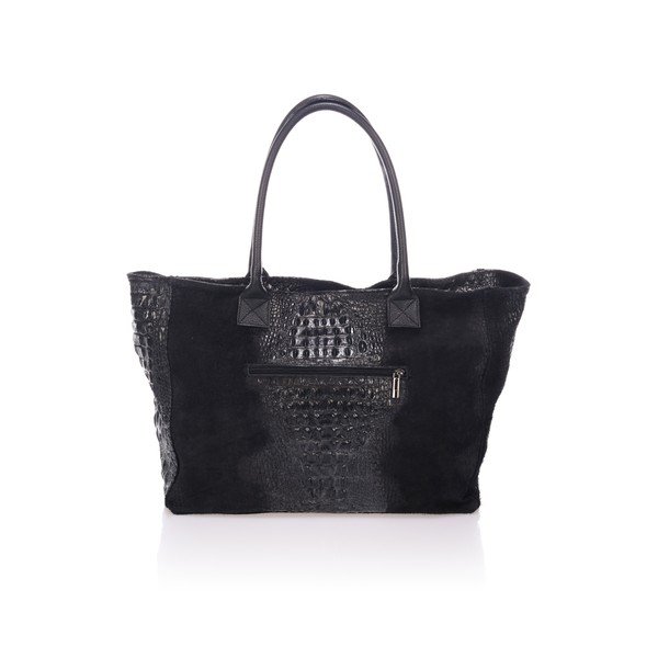 Geantă din piele Lisa Minardi Fausta, negru-image-2