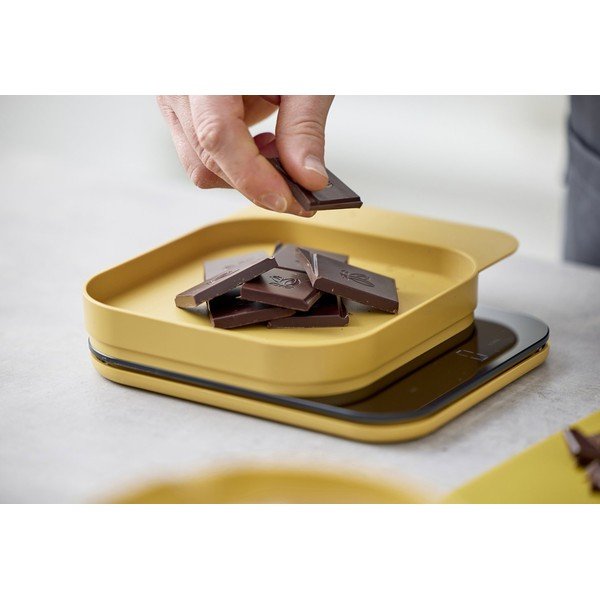 Cântar de bucătărie galben din plastic digital Mensura – Rosti-image-1