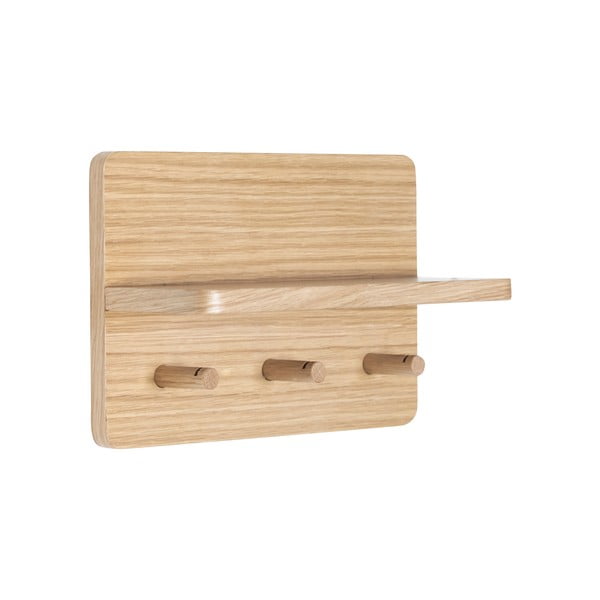 Cuier de perete în culoare naturală cu raft cu aspect de lemn de stejar Space – Hübsch