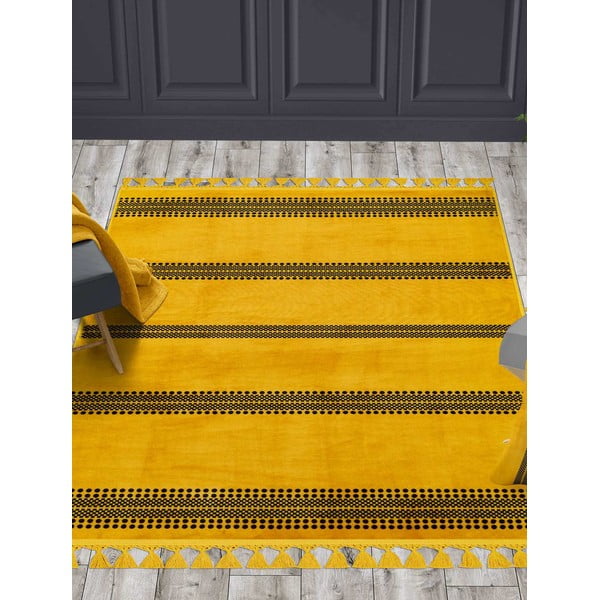 Covor galben lavabil 200x80 cm - Vitaus-image-1