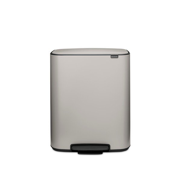 Coș de gunoi gri deschis cu pedală din oțel 60 l Bo – Brabantia-image-4