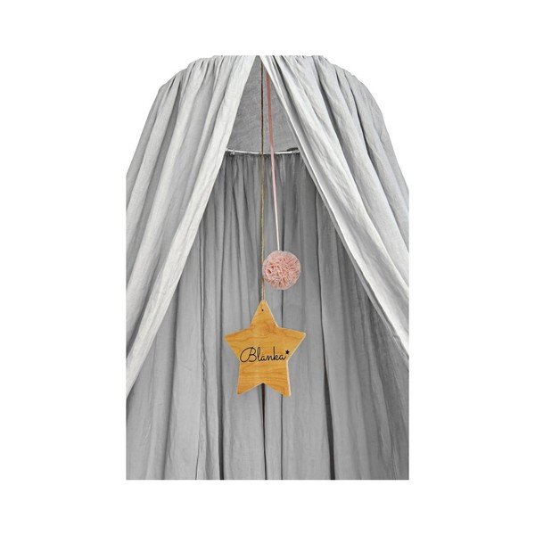 Baldachin din in pentru pătuț BELLAMY Stone Gray, lungime 260 cm, gri-image-2