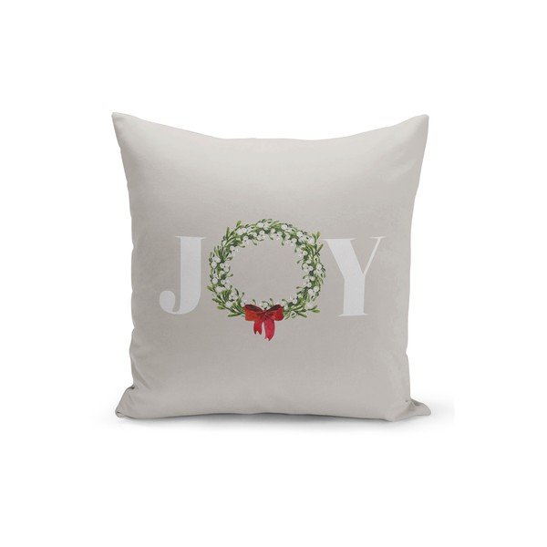 Față de pernă decorativă cu model de Crăciun Kate Louise Christmas Noel, 43 x 43 cm, gri