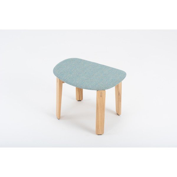 Taburet din lemn de stejar Gazzda Nora, albastru-image-4