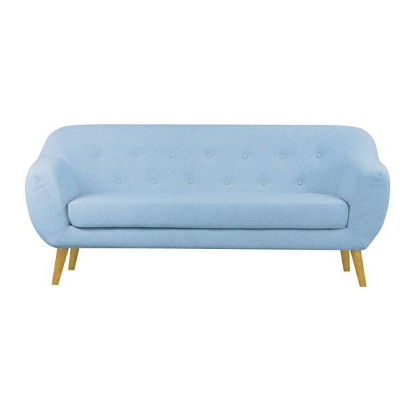 Canapea cu 3 locuri Scandizen Lola, cu picioare maro, albastru