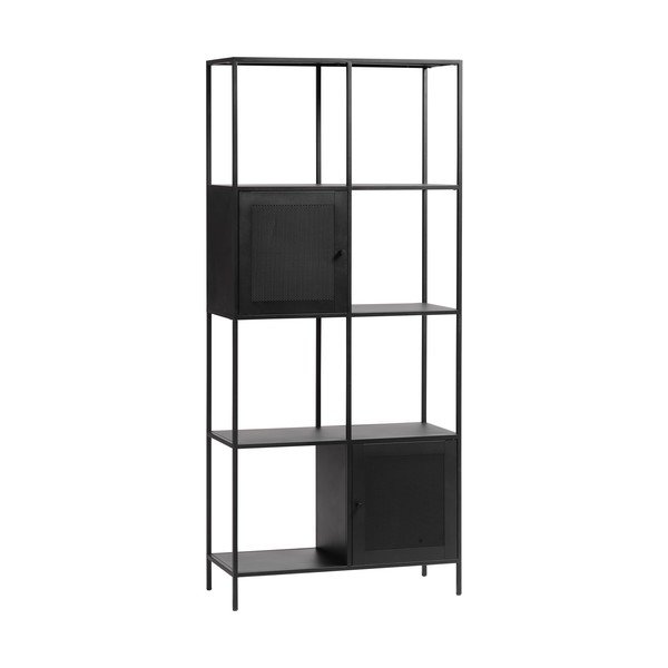 Bibliotecă neagră din metal 80x180 cm Malibu – Unique Furniture-image-2