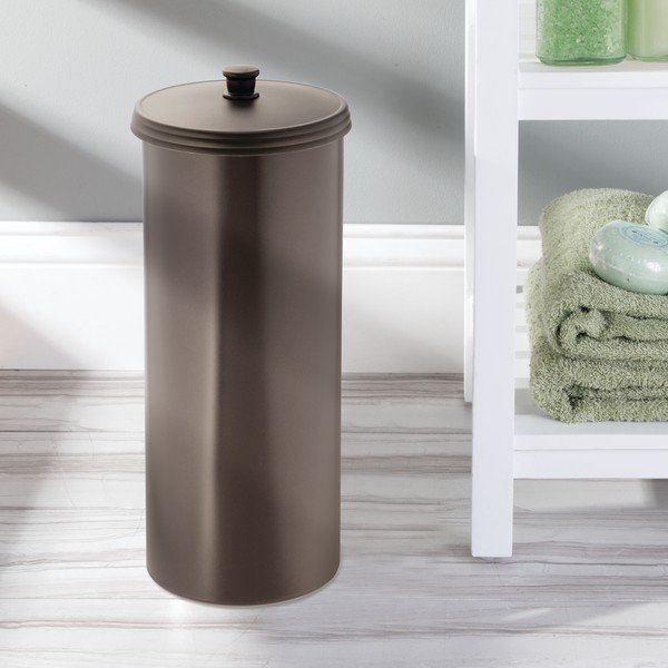 Suport pentru hârtie igienică iDesign Kent, înălțime 39 cm, bronz-image-1