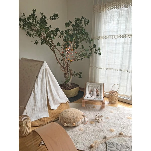 Covor pentru copii galben ocru/crem lavabil/țesut manual din bumbac 120x160 cm Hippy Dots Honey – Lorena Canals-image-3