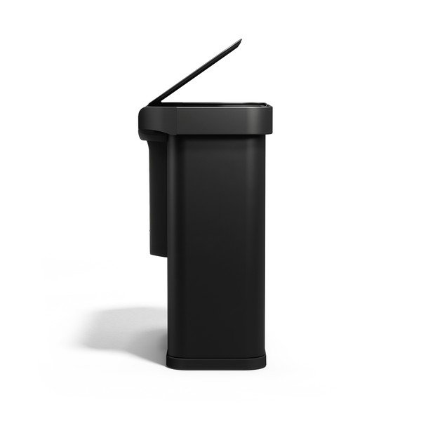 Coș de gunoi negru pentru reciclare/cu senzori de deschidere 34+24 l din oțel Dual Sensor – simplehuman-image-4