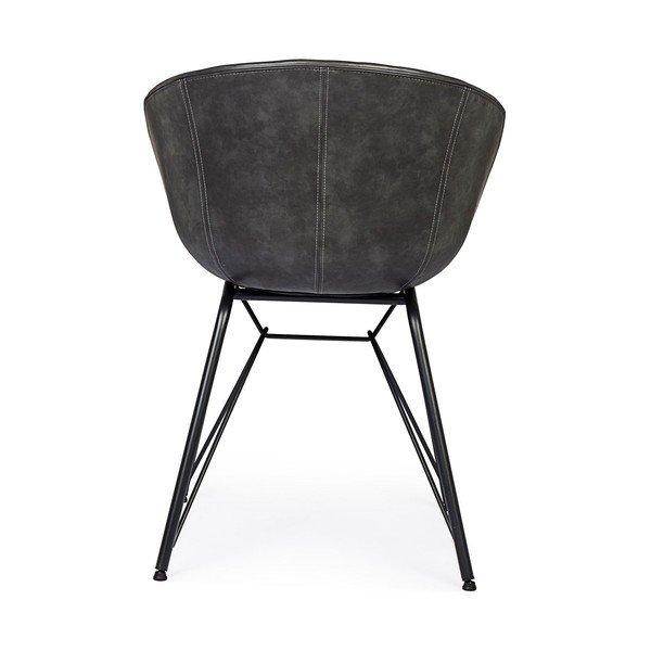 Scaun de dining gri închis tapițat Warhol – Bizzotto-image-4