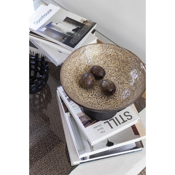 Bol negru/bej din gresie ø 31,5 cm By Hand  – Mette Ditmer Denmark-image-1