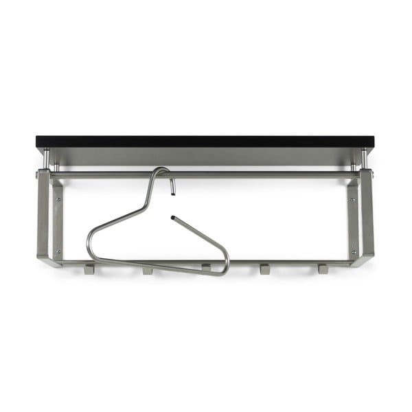 Cuier de perete negru/argintiu cu raft din metal 70 cm Rex – Spinder Design-image-2