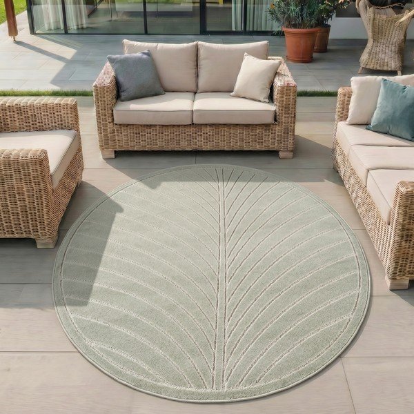 Covor pentru exterior și interior verde rotund ø 160 cm Nova 1204 – Ayyildiz Carpets-image-1