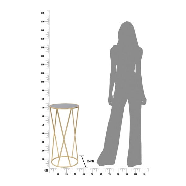 Masă auxiliară Mauro Ferretti Glam Simple, înălțime 75 cm, negru - auriu-image-1