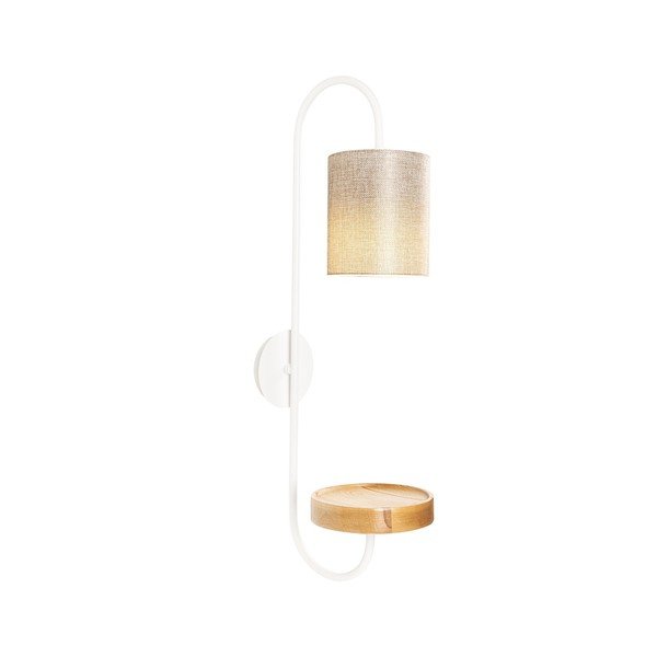 Aplică metalică cu abajur crem Opviq lights Marylena, alb-image-2