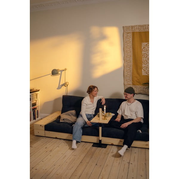 Canapea verde-închis extensibilă cu tapițerie din catifea reiată  244 cm Base – Karup Design-image-1