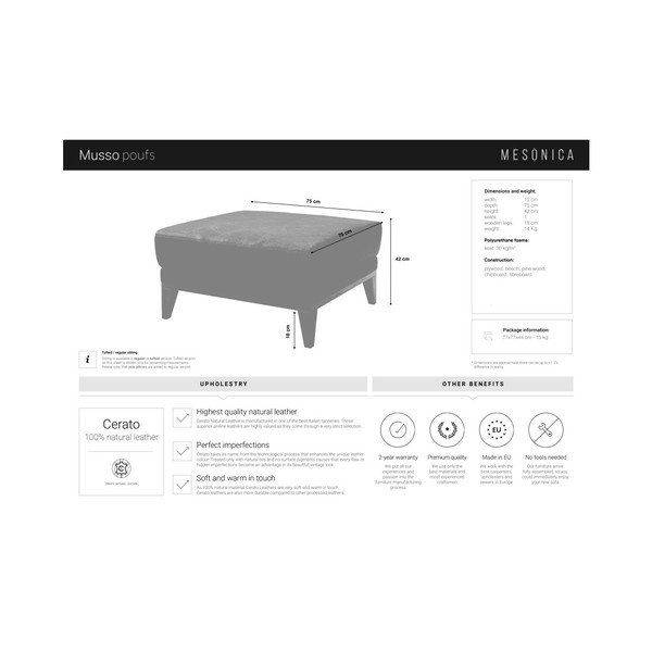 Taburet MESONICA Musso, maro coniac-image-3