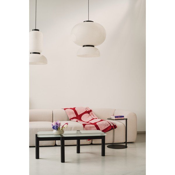 Măsuță de cafea neagră cu blat din sticlă 55x105 cm Kob – noo.ma-image-2