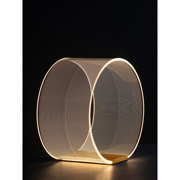 Veioză aurie LED cu intensitate reglabilă din aluminiu cu abajur din sticlă acrilică (înălțime 28 cm) Valentin – Nova Luce-image-4