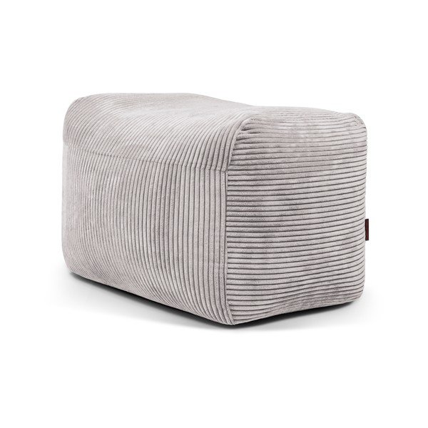 Fotoliu bean bag gri deschis cu tapițerie din catifea reiată Plus 70 Lounge – SLOWDOWN