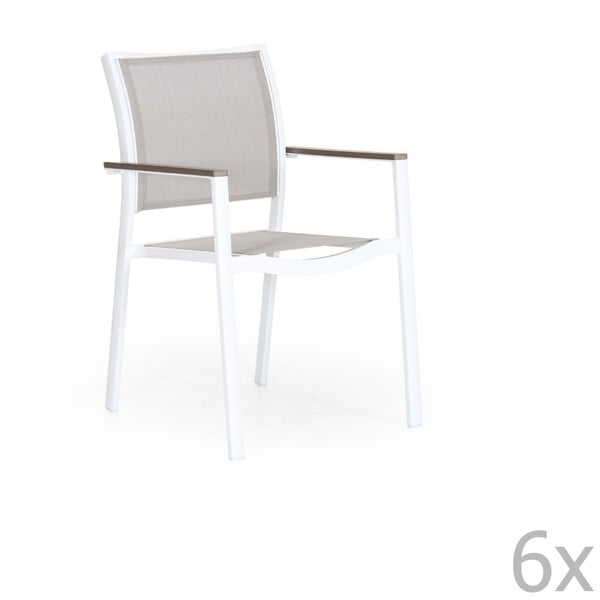 Set 6 scaune de grădină Brafab Scilla, alb