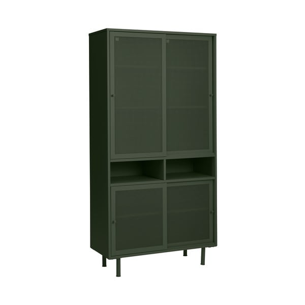 Dulap verde închis din metal cu ușă glisantă 90x180x40 cm Veep – Unique Furniture-image-2