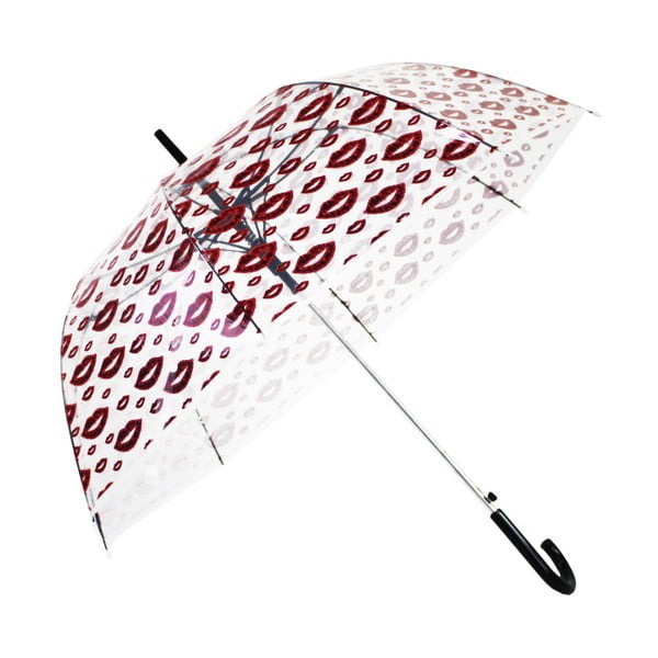 Umbrelă Ambiance Lips, 100 cm, transparent