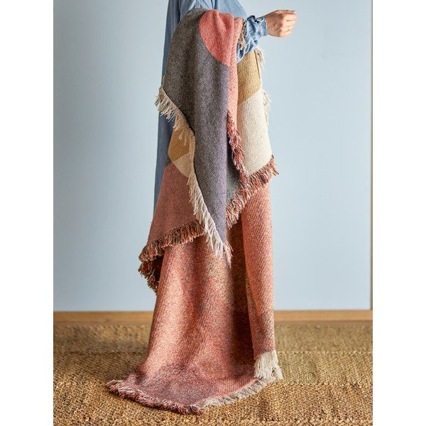 Pătură maro din bumbac reciclat 130x160 cm Arni – Bloomingville-image-1