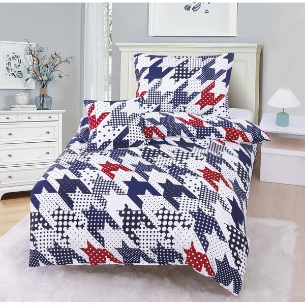 Lenjerie de pat din microsatin roșu-albastru pentru pat de o persoană cu 3 piese 140x200 cm James – My House