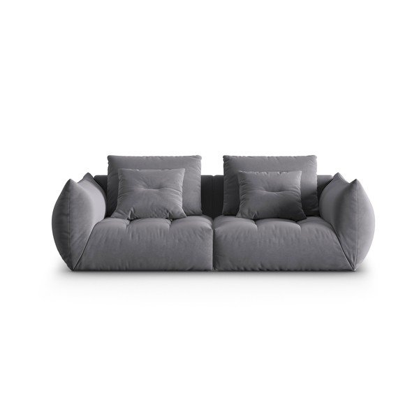 Canapea gri închis cu tapițerie din catifea 232 cm Bloom – Micadoni 