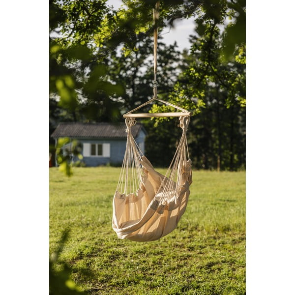 Fotoliu suspendat de grădină  crem capitonat Tobago – Garden Pleasure-image-1