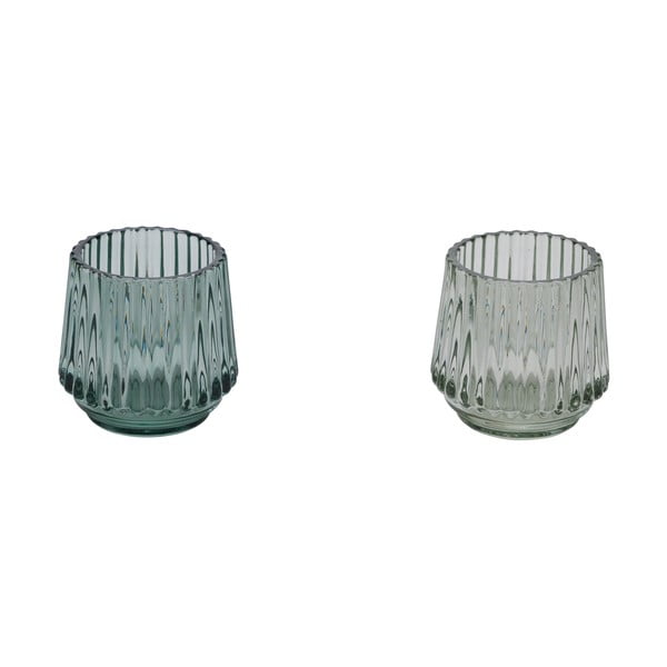 Set 2 suporturi de lumânări din sticlă Ego Dekor, ø 7 cm, verde