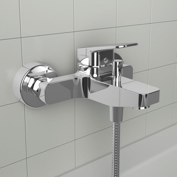 Baterie argintiu-lucios pentru cadă/cu montare pe perete Ceraplan – Ideal Standard-image-1
