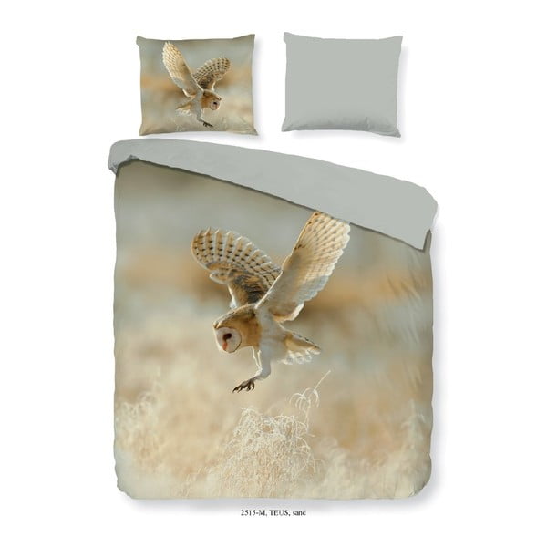 Lenjerie de pat din micropercal Muller Textiels Owl, 200 x 200 cm