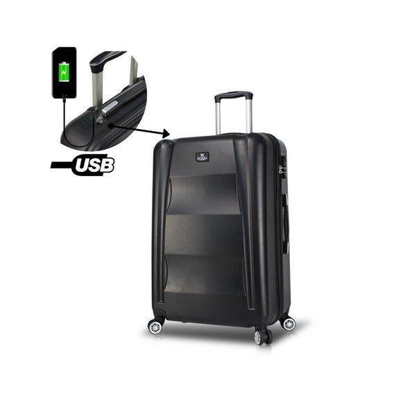 Valiză cu roți și port USB My Valice COLORS LASSO Pilot, negru-image-1