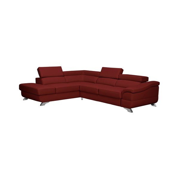 Colțar extensibil cu aspect de piele Windsor & Co Sofas Gamma, roşu, partea stângă-image-1