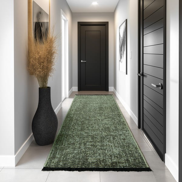 Covor tip traversă verde lavabil 80x250 cm Space 1900 – Ayyildiz Carpets-image-1