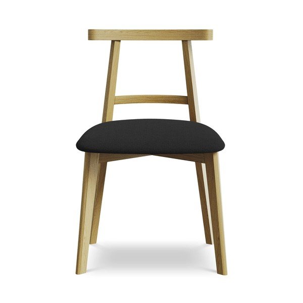 Scaun de dining negru din lemn masiv Ohelo – Makamii-image-1