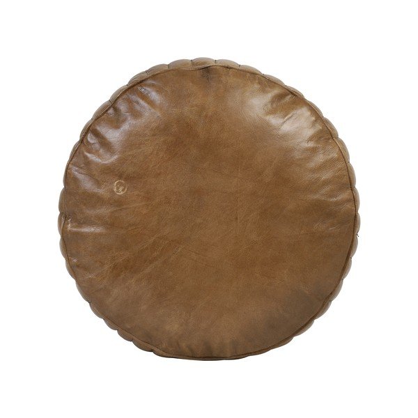 Puf din piele maro ø 42 cm Luko - Light & Living-image-1