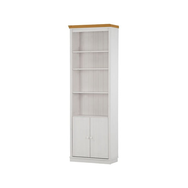 Bibliotecă albă din lemn de pin 74x223 cm Anita – Støraa-image-1