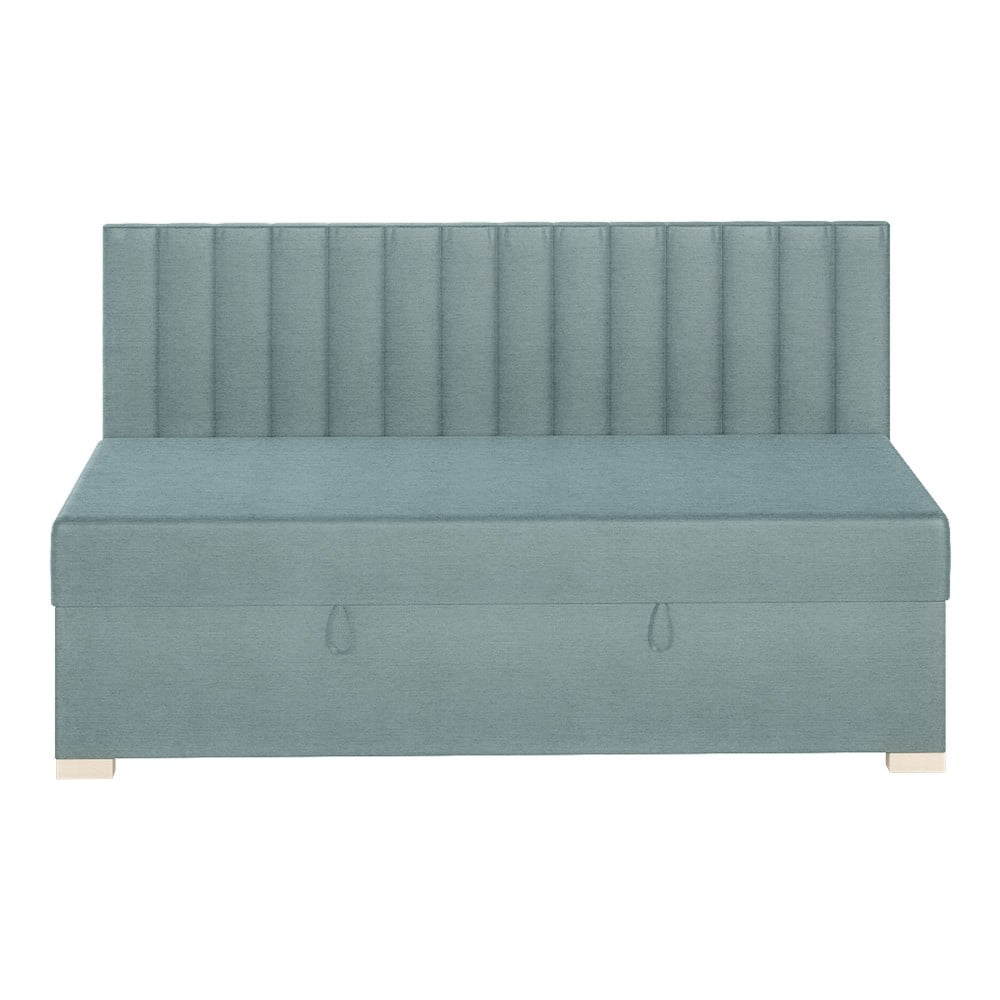 Pat pentru copii albastru cu spațiu de depozitare cu saltea 90x200 cm Chill – Ghado