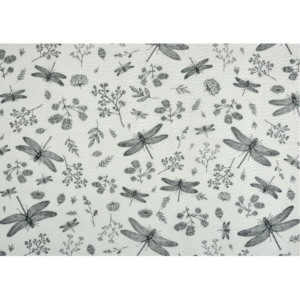 Lenjerie de pat albă/gri din crep  pentru pat dublu 200x200 cm Dragonfly -image-1