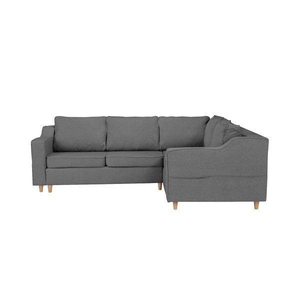 Canapea extensibilă cu 4 locuri Mazzini Sofac Jonquille, pe partea dreaptă, gri-image-1