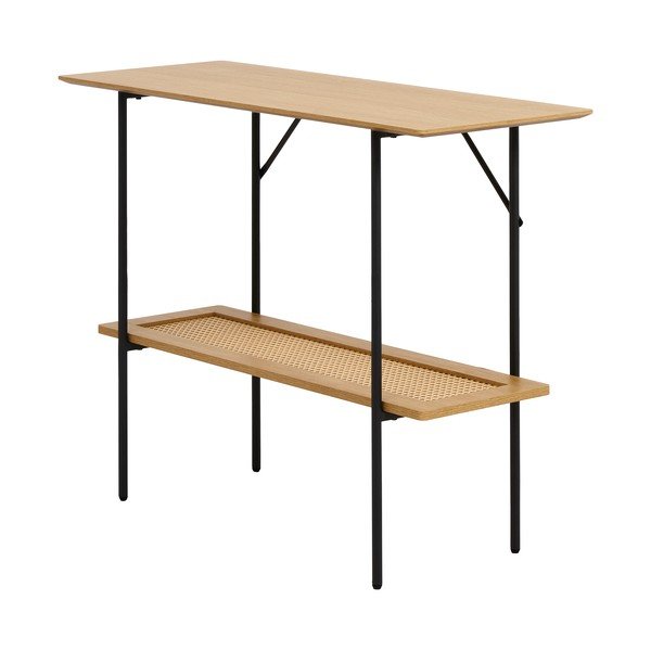Masă consolă în culoare naturală cu aspect de lemn de stejar 37x100 cm Pensacola – Unique Furniture