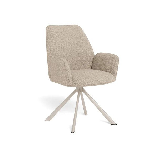 Set de scaune de living bej cu cotiere/rotativ 2 buc. tapițat Glenda – Actona